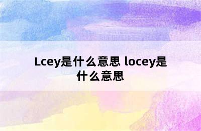 Lcey是什么意思 locey是什么意思